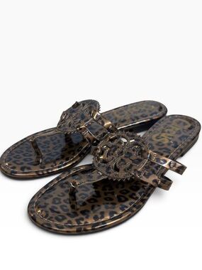 Circus by Sam Edelman Canyon Leopard Patent Medallion Thong Sandals Size US 7.5